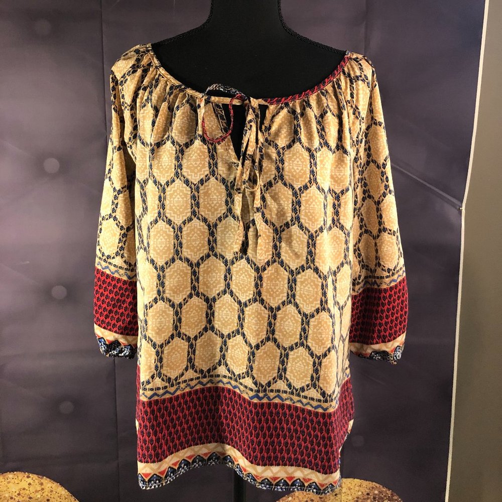 Tan Animal Print Blouse
